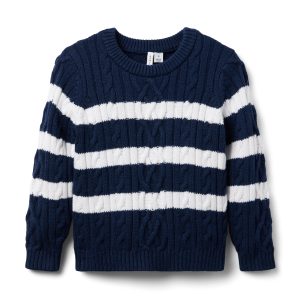 Striped Cable Knit Sweater