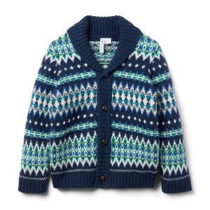 Fair Isle Shawl Collar Cardigan