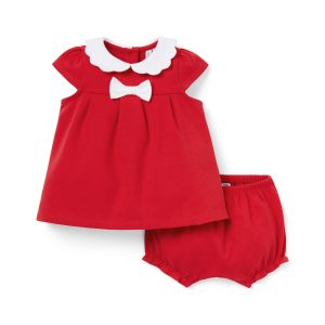 Baby Scalloped Collar Ponte Matching Set