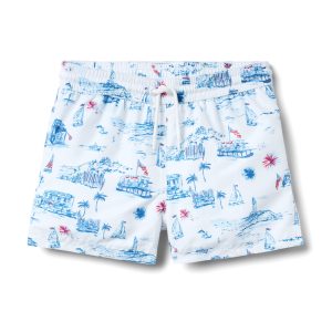 Recycled Americana Toile Swim Trunk