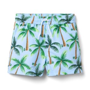 Recycled Palm Tree Swim Trunk