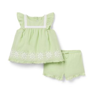 Baby Embroidered Floral Matching Set