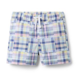 Plaid Patchwork Pull-On Short