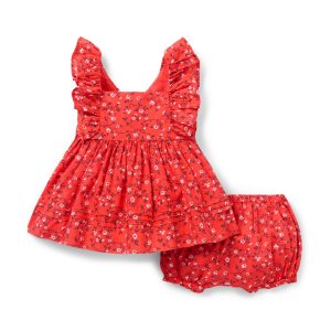 Baby Ditsy Floral Pintuck Matching Set