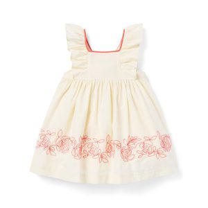 Baby Embroidered Floral Border Dress