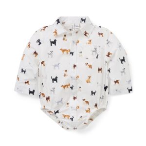 Baby Poplin Dog Friends Bodysuit