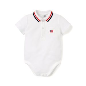 Baby Embroidered Flag Pique Polo Bodysuit