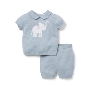 Baby Elephant Matching Sweater Set