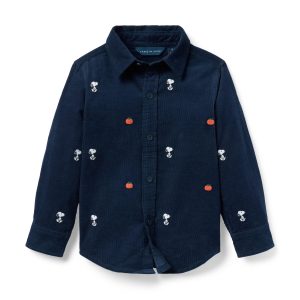Peanuts Snoopy Embroidered Corduroy Shirt