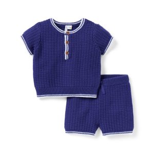 Baby Waffle Knit Matching Set