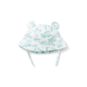 Baby Safari Toile Bear Ear Bucket Hat