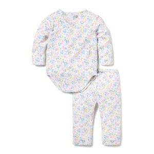 Baby Floral Pointelle Wrap Matching Set