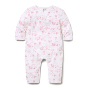 Baby Animal Friends Toile Wrap One-Piece