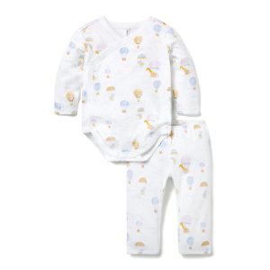 Baby Hot Air Balloon Animals Wrap Matching Set