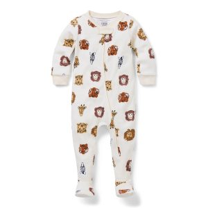 Baby Good Night Footed Pajama In Safari Friends