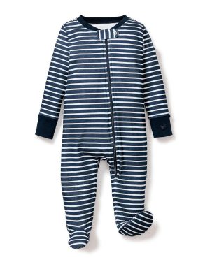 Navy Stripe Pima Cotton Romper