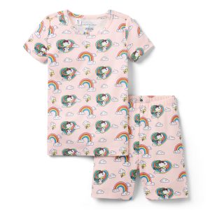 Good Night Short Pajama In Peanuts Snoopy Rainbow