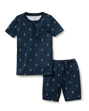 Kid's Snug Fit Short Pajama Set in Portsmouth Anchors