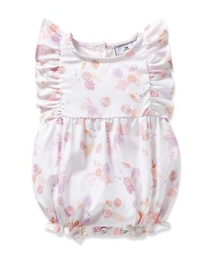 Baby's Twill Ruffled Romper in Seashell Splendor