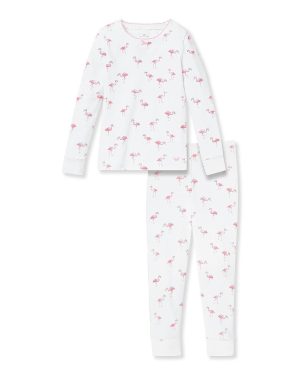 Kids Pima Snug Fit Pajama Set in Flamingos