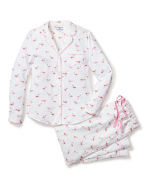 Women's Twill Pajama Set in Flamingos