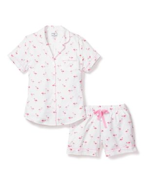 Women's Twill Short Pajama Set in Flamingos