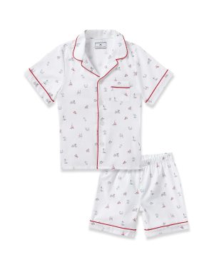 Kid's Twill Short Pajama Set in Coastal Charms