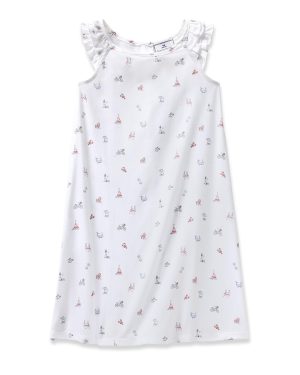 Girl's Twill Amelie Nightgown in Coastal Charms