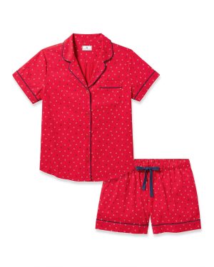 Women's Twill Short Sleeve Short Pajama Set in Anchors Away