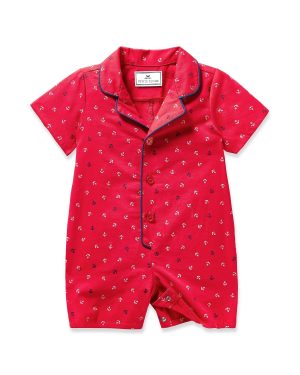 Baby's Twill Summer Romper in Anchors Away