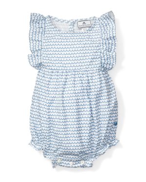Baby's Twill Ruffled Romper in La Mer