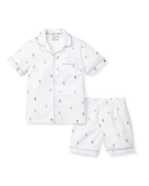 Kid's Twill Short Pajama Set in Bateau