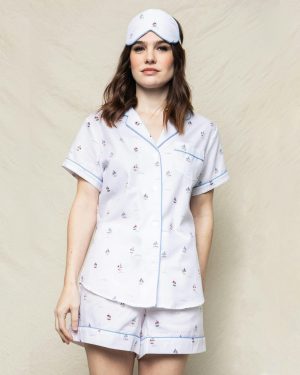 Women's Short Pajama Set in Bateau