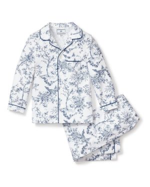 Kid's Twill Pajama Set in Blue Timeless Toile
