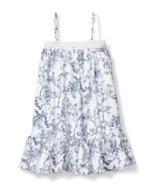 Girl's Twill Lily Nightgown in Blue Timeless Toile
