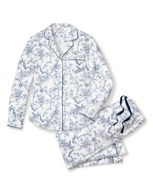 Women's Twill Pajama Set in Blue Timeless Toile