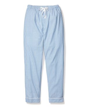 Men's Twill Pajama Pants in French Blue Seersucker