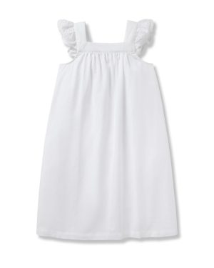 Girl's Twill Clara Nightgown in White