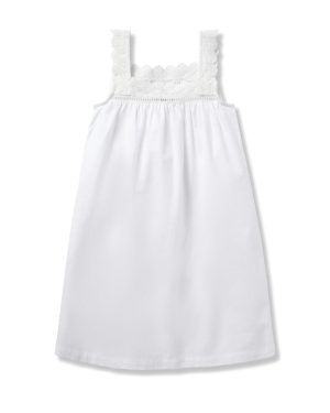 Girl's Twill Esme Nightgown in White
