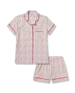 Women's Pima Short Pajama Set in Cherry Orchard