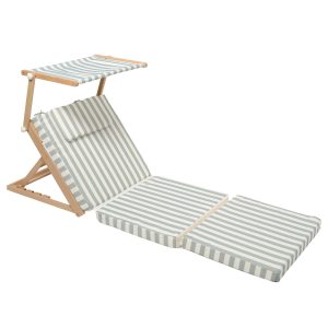 Pool House Daybed: La Palma Sage Stripe