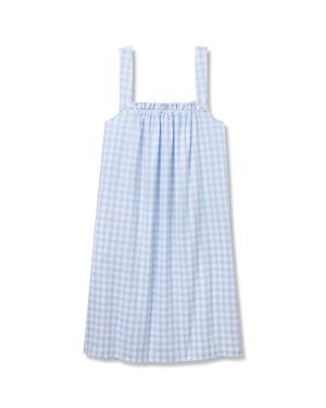 Women's Twill Annabelle Nightgown in Light Blue Gingham