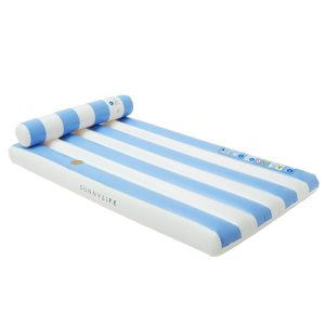Luxe Lilo Pool Float: Blue Stripe