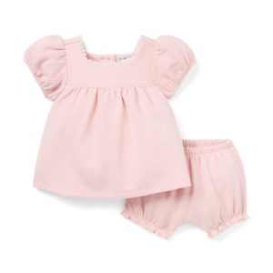 Baby Quilted Puff Sleeve Matching Set