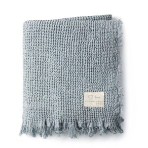 Waffle Muslin Blue Baby Blanket