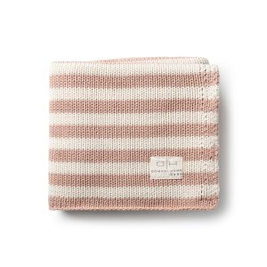 Iconic Stripe Knit Baby Blanket Blush