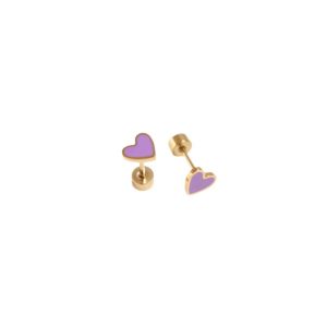 Enamel Heart Stud Earrings