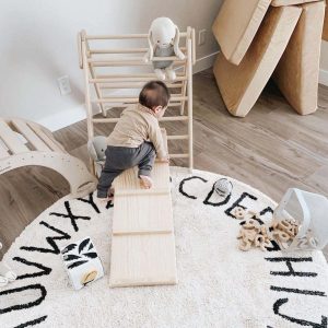 Washable Rug ABC Natural - Black