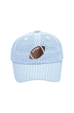 Football Seersucker Baseball Hat