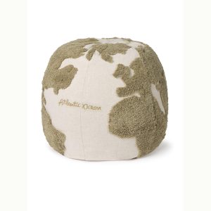 Pouf World Map Rugcycled
